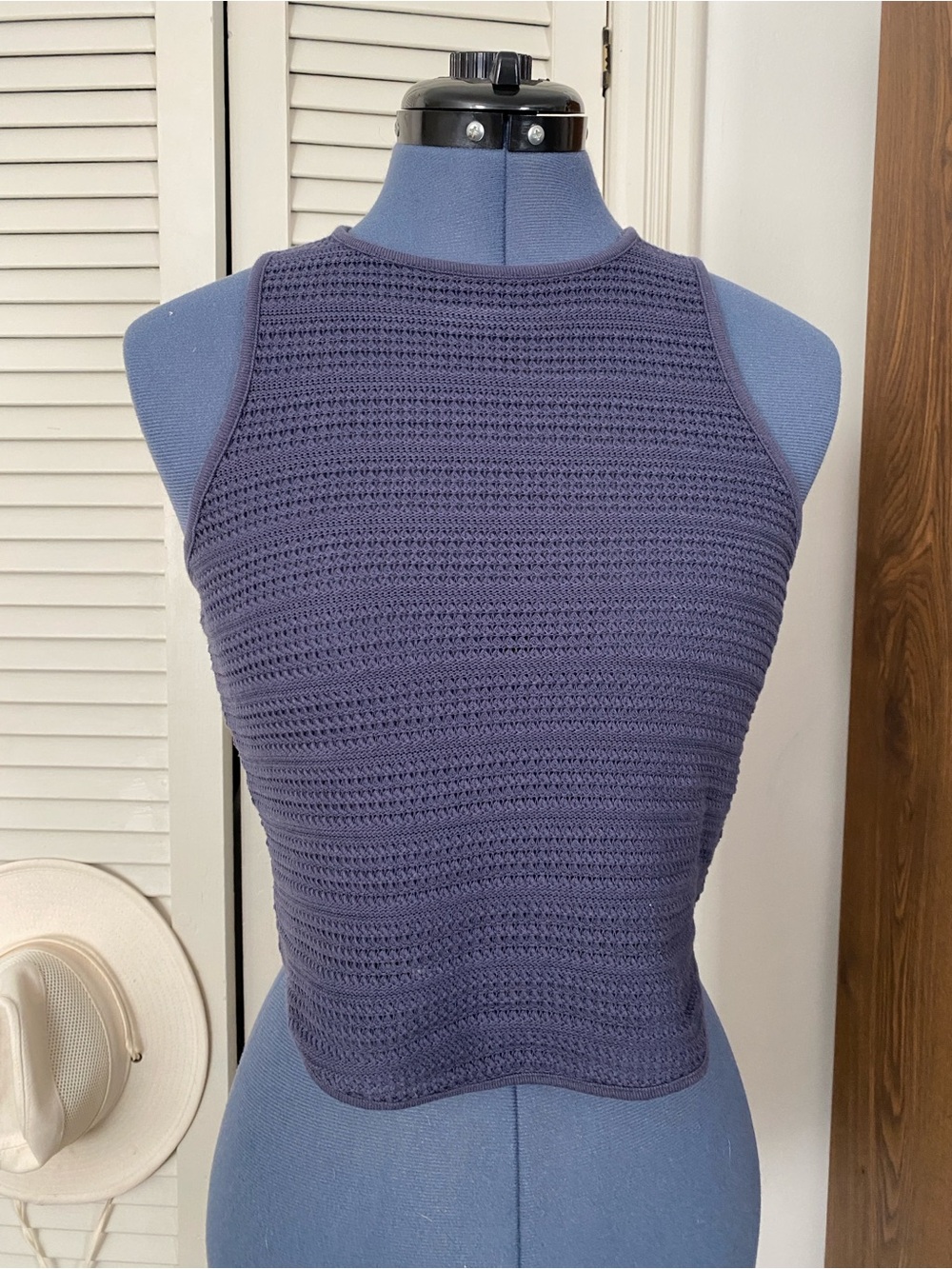 Madewell Cropped Navy Blue Knit Tank Top
